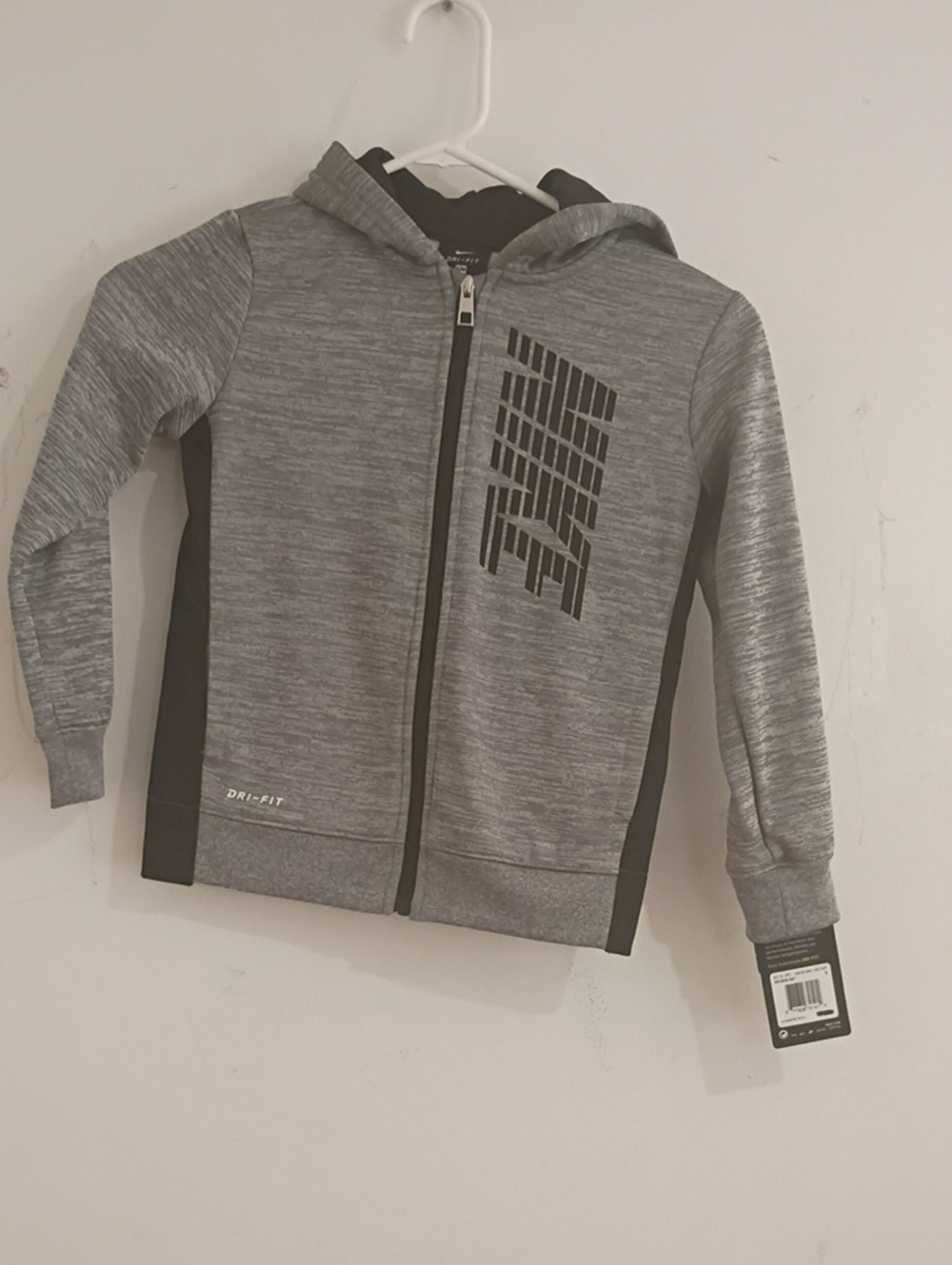 Nike Gray & Black Kids Dri-FIT Zip Hoodie